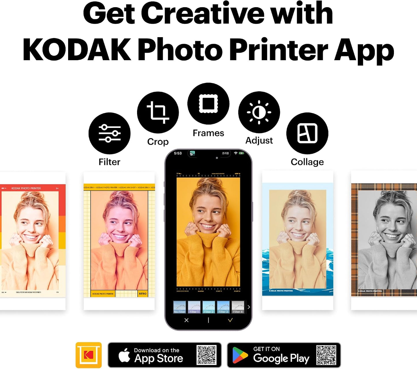 KODAK Dock ERA 4X6 Photo Printer, Smartphone Docking, 4PASS, 50 Sheets | Bluetooth, Iphone & Android Smartphone Compatible, Charge While Printing, Water, Fingerprint and Fade Resistant