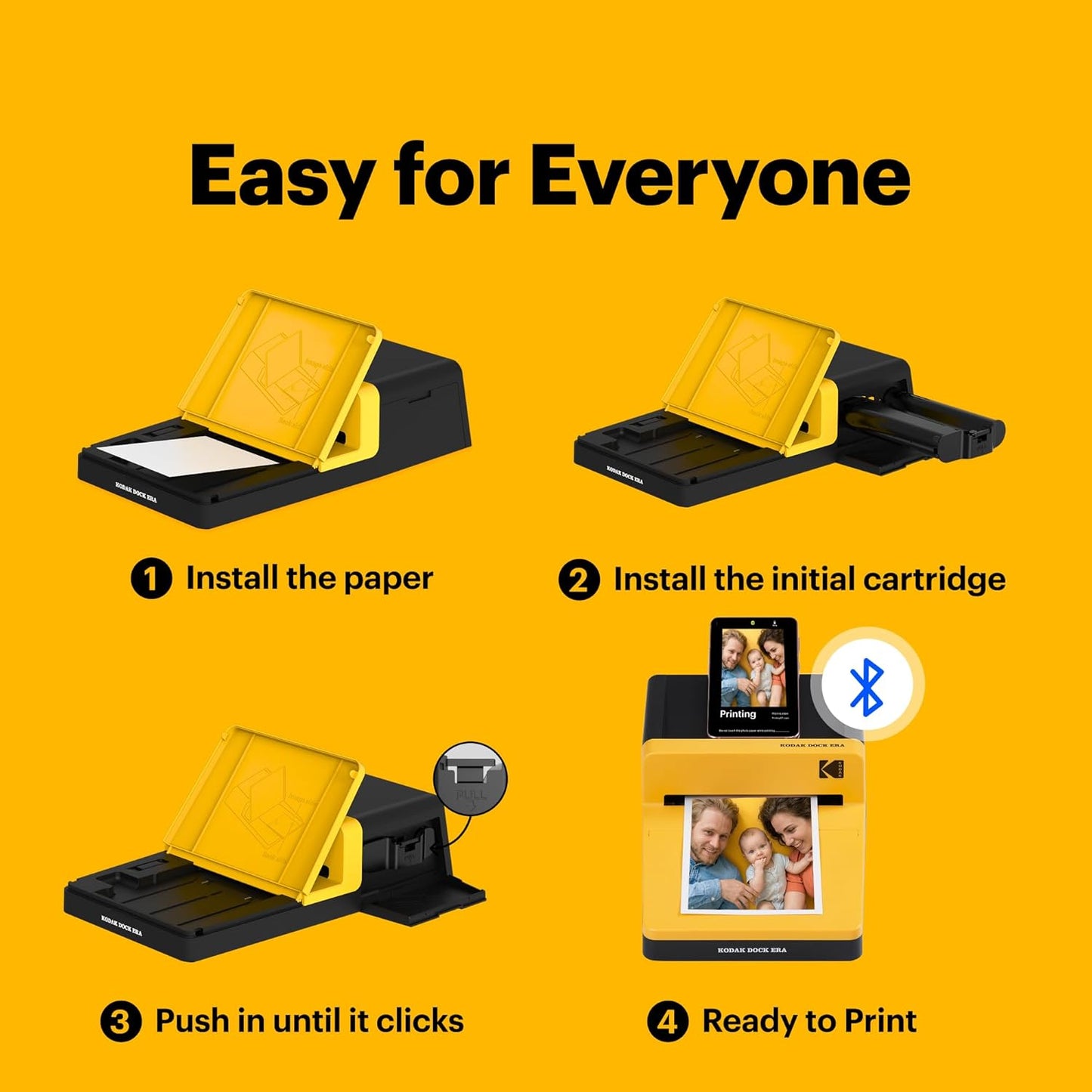 KODAK Dock ERA 4X6 Photo Printer, Smartphone Docking, 4PASS, 50 Sheets | Bluetooth, Iphone & Android Smartphone Compatible, Charge While Printing, Water, Fingerprint and Fade Resistant