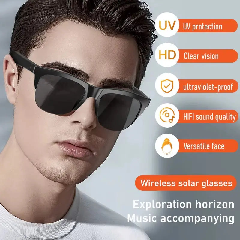 Touch Based Intelligent Bluetooth Glasses with Bone Conduction for Outdoor Sports Cal Sunglasses Business Wireless Headphones