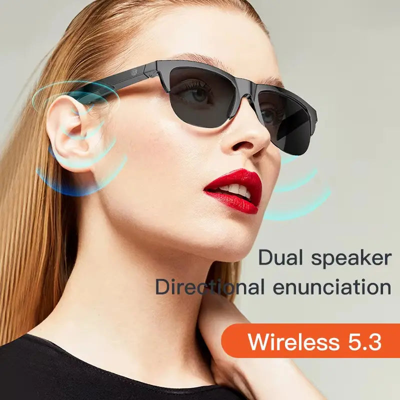 Touch Based Intelligent Bluetooth Glasses with Bone Conduction for Outdoor Sports Cal Sunglasses Business Wireless Headphones