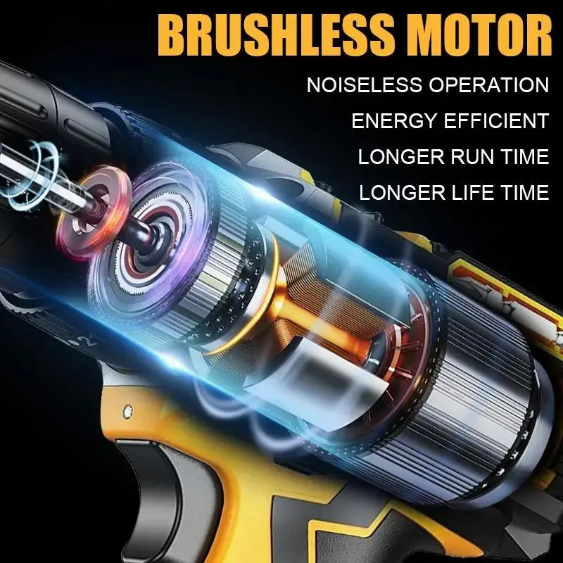 36V Cordless Drill Set - 29-Piece Electric Drill with Keyless Chuck, 2-Speed, 45Nm Torque, LED Lights, 2 Batteries, Fast Charger for Home Repair, DIY Projects