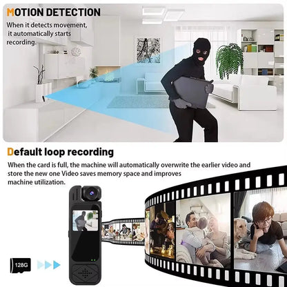 Mini Body Camera 1080P HD Sports Camera Infrared Night Vision Digital Video Recorder 1.3 Inch Bodycam Police Small Camcorder