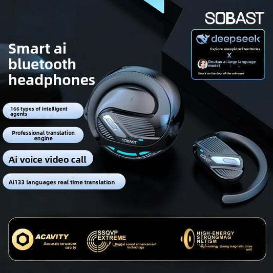 Popular ST T26AI 2026 New Mini Coconut Smart Wireless Bluetooth Translating Headset Comfortable No Pain When Wearing