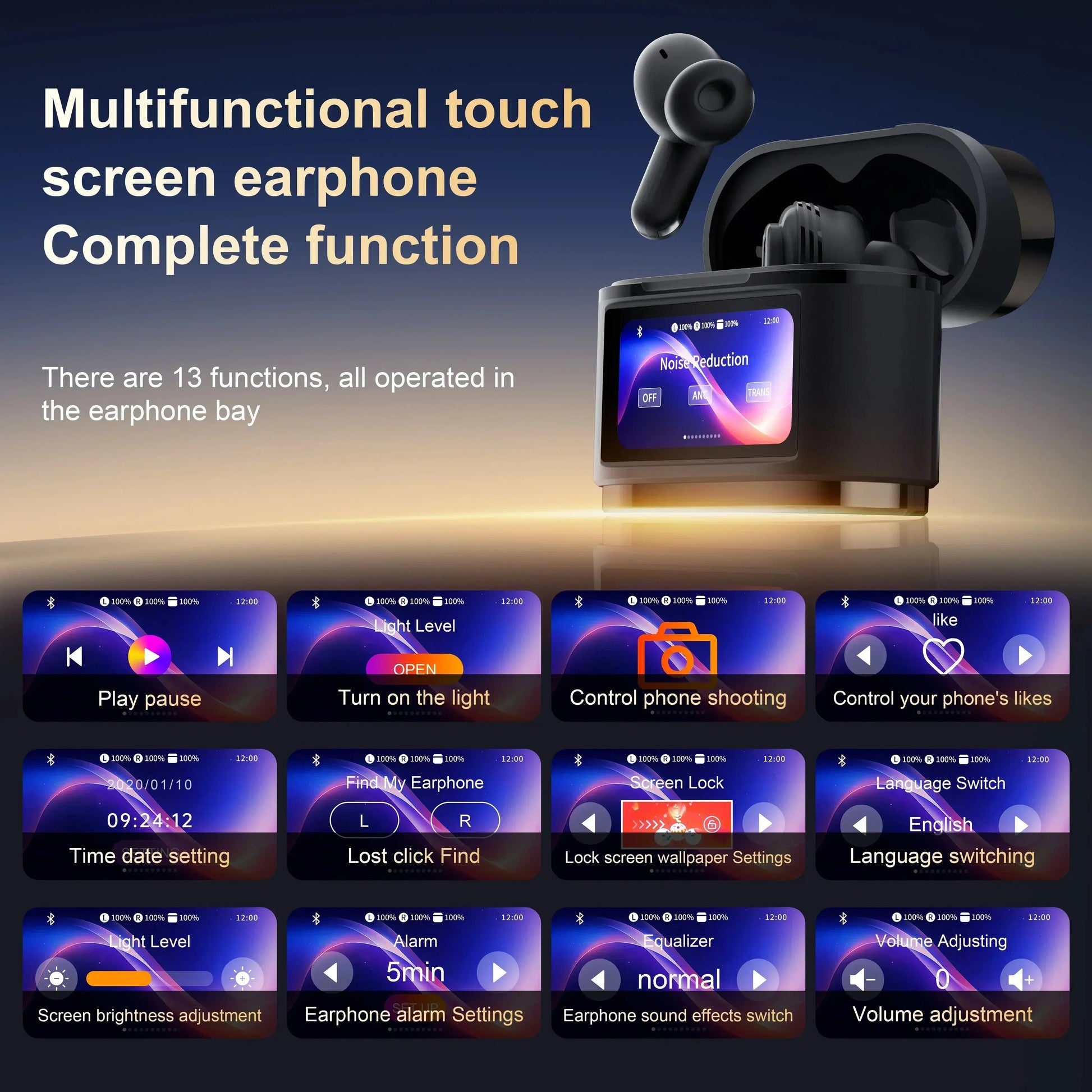 Xiaomi True Wireless Bluetooth Earphones BD2 ANC Noise Cancelling ENC Digital Display Built-In Microphone Earphones Hifi Stereo