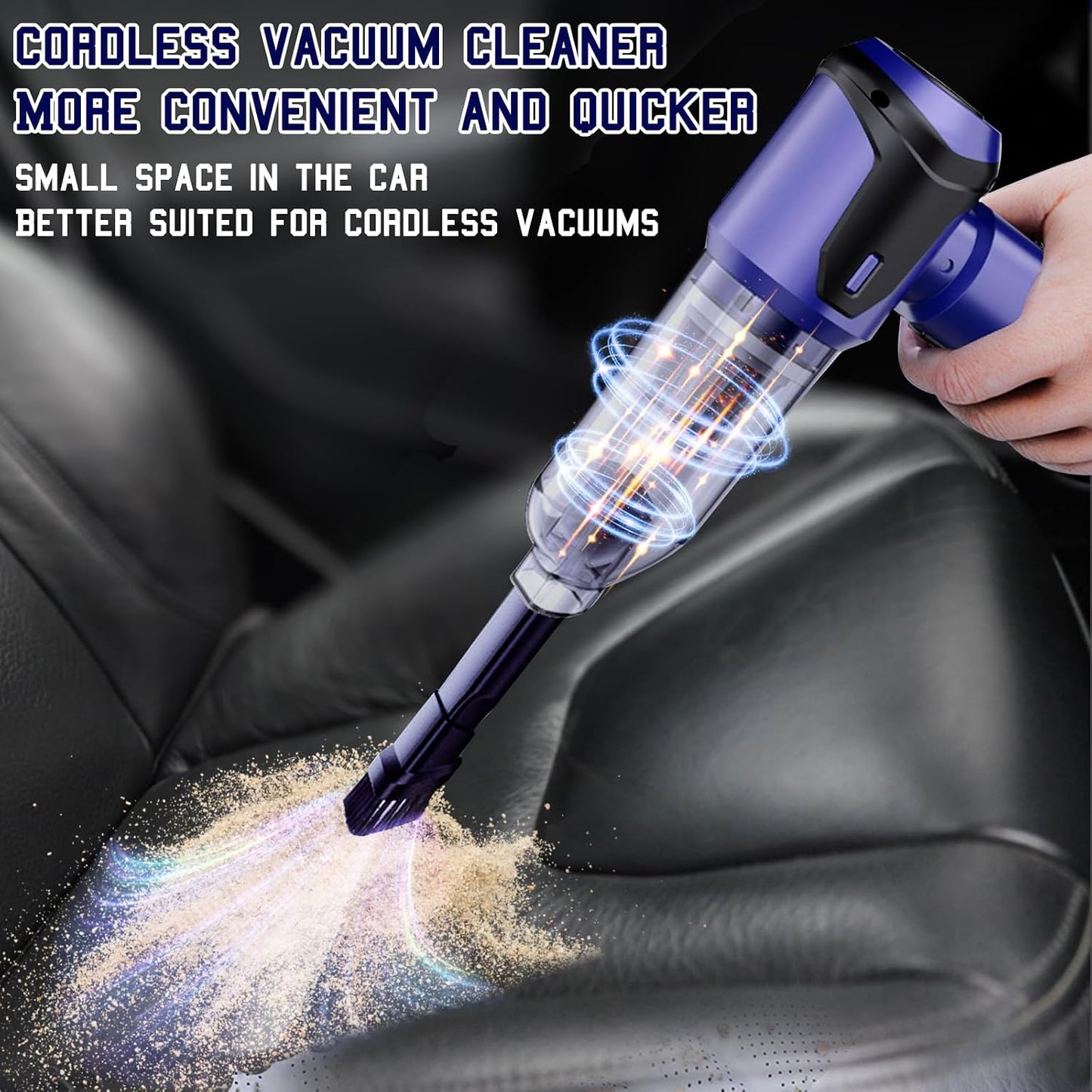 Car Vacuum Portable Cordless, 20000PA 120W 4 in 1 High Power Handheld Cordless Vacuum Cleaner & Air Duster,Air Blower,Multi-Nozzles,Brushless Motor 3-Speed Modes,For Car, Home, Pet,Office & Camping