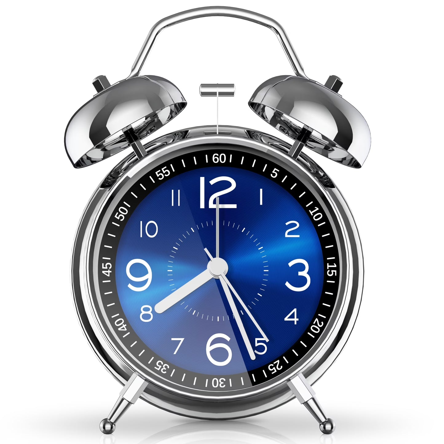Super Loud Alarm Clock for Heavy Sleepers, 4 Inches Twin Bell Alarm Clock with Backlight, Silent Non-Ticking & Luminous Dial, Digital Alarm Clocks for Kids, Adults, Bedrooms, Blue