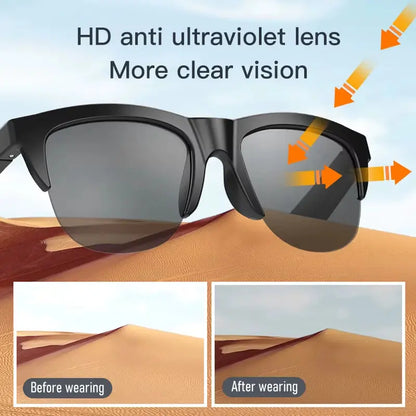 Touch Based Intelligent Bluetooth Glasses with Bone Conduction for Outdoor Sports Cal Sunglasses Business Wireless Headphones