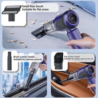 Car Vacuum Portable Cordless, 20000PA 120W 4 in 1 High Power Handheld Cordless Vacuum Cleaner & Air Duster,Air Blower,Multi-Nozzles,Brushless Motor 3-Speed Modes,For Car, Home, Pet,Office & Camping